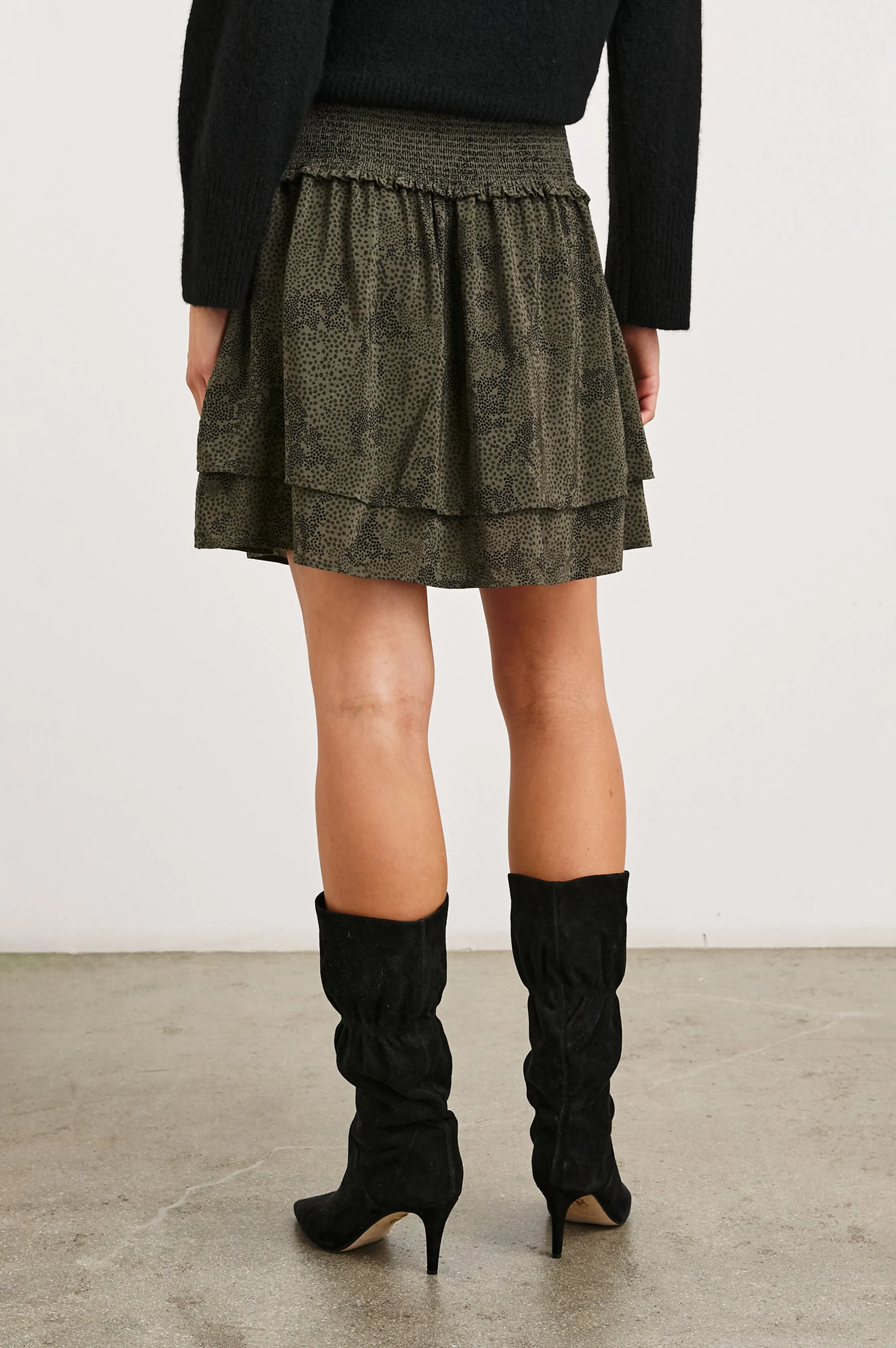ADDISON SKIRT - OLIVE PEBBLE Rails