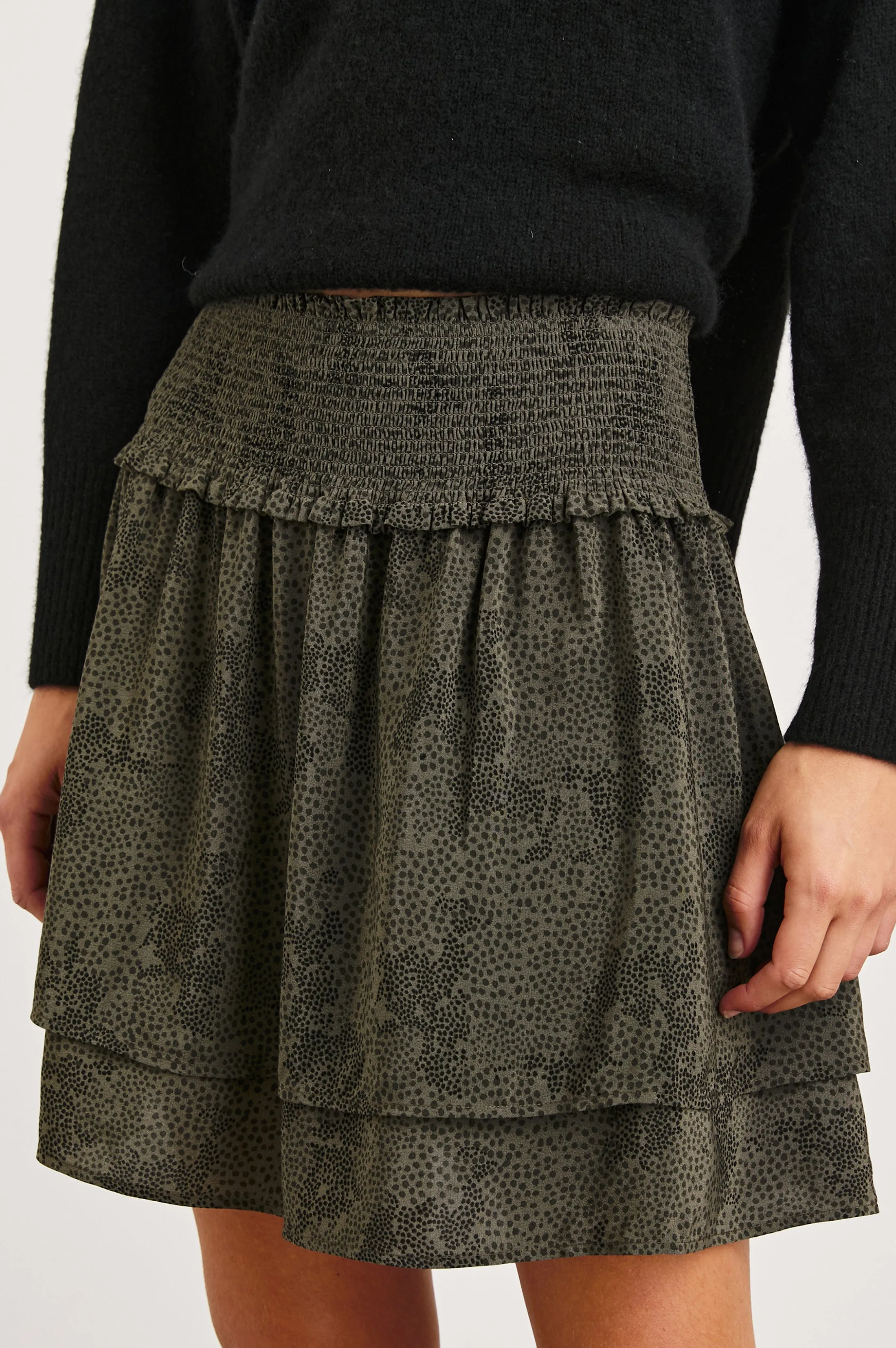 ADDISON SKIRT - OLIVE PEBBLE Rails