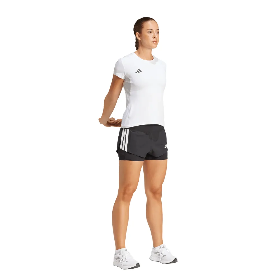 Adidas Women's Adizero 2 in 1 shorts in Black SS25