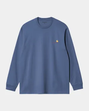American Script Long Sleeve T-Shirt | Blue Iris Carhartt WIP