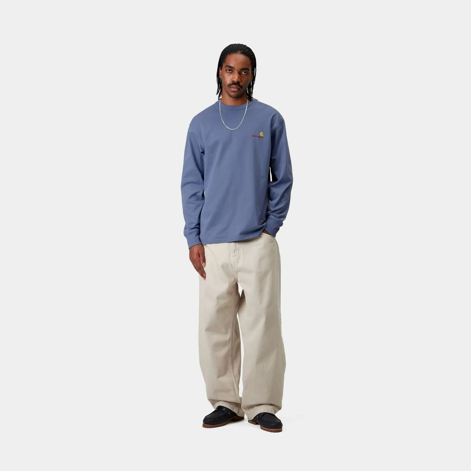 American Script Long Sleeve T-Shirt | Blue Iris Carhartt WIP