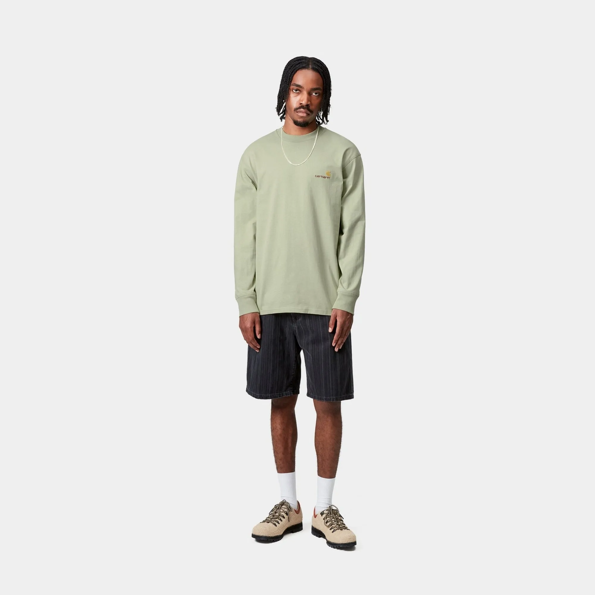 American Script Long Sleeve T-Shirt | Pale Olive Carhartt WIP