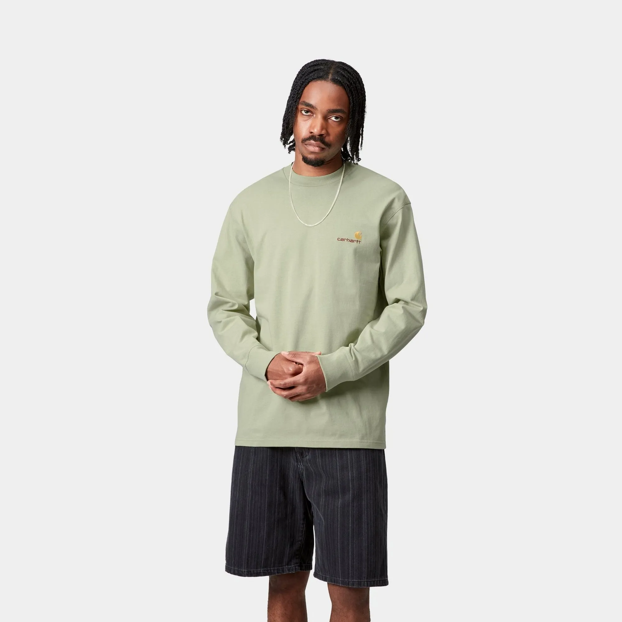 American Script Long Sleeve T-Shirt | Pale Olive Carhartt WIP