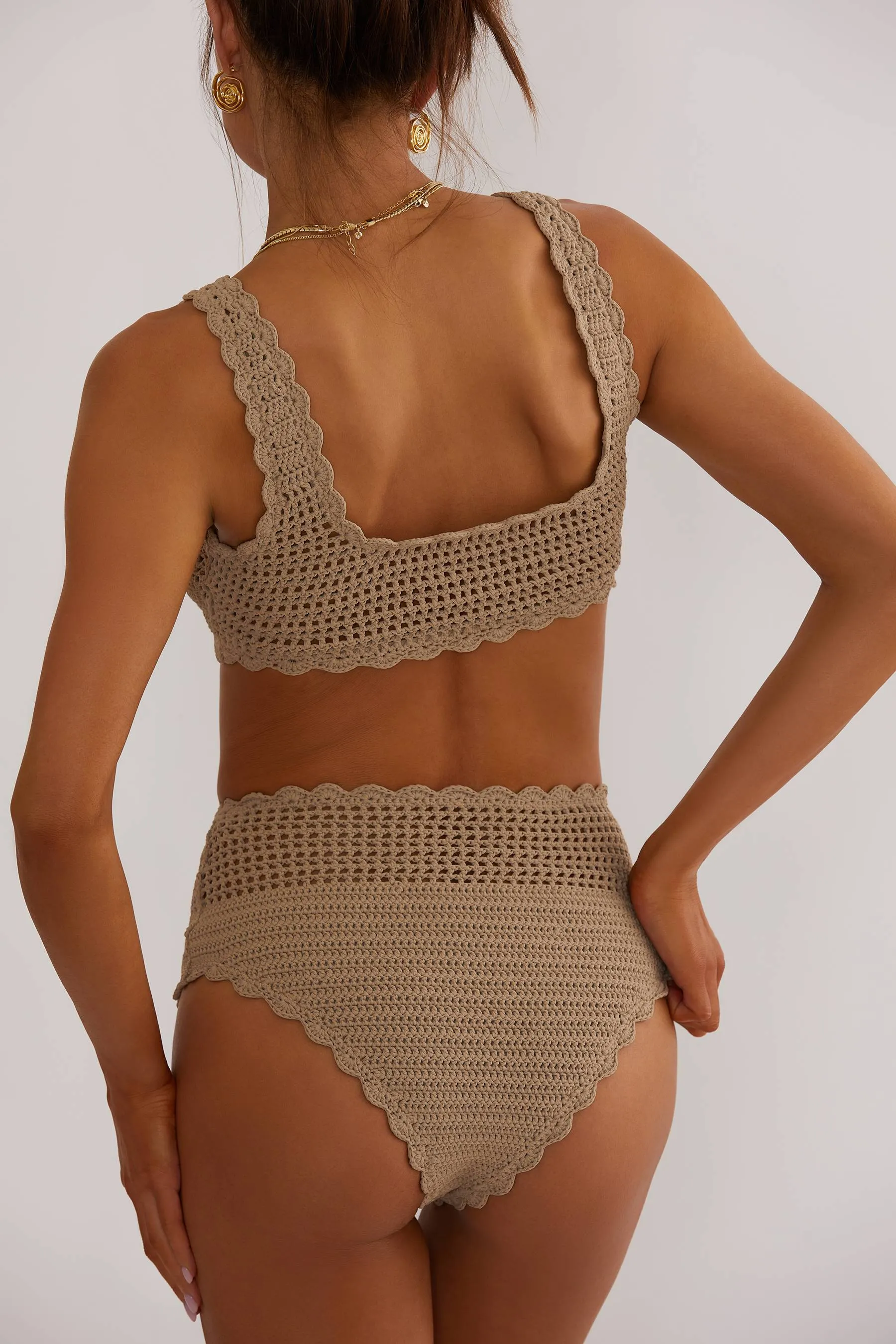Andy Top Tan Crochet Beach Riot