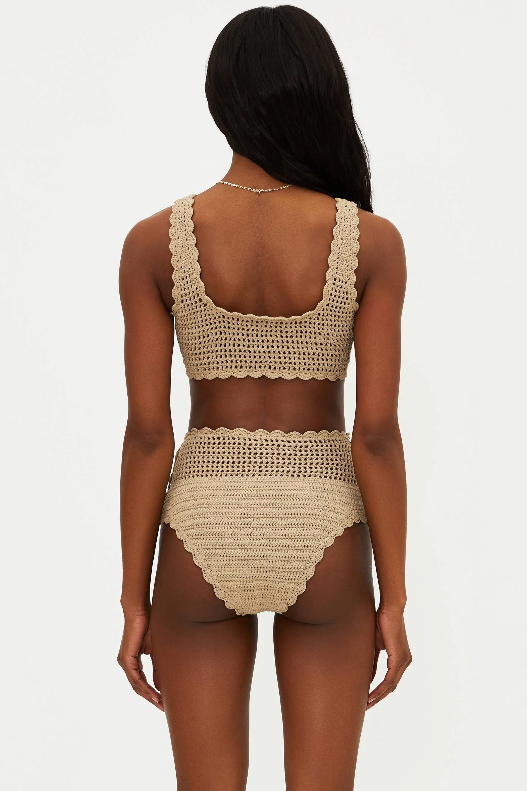 Andy Top Tan Crochet Beach Riot
