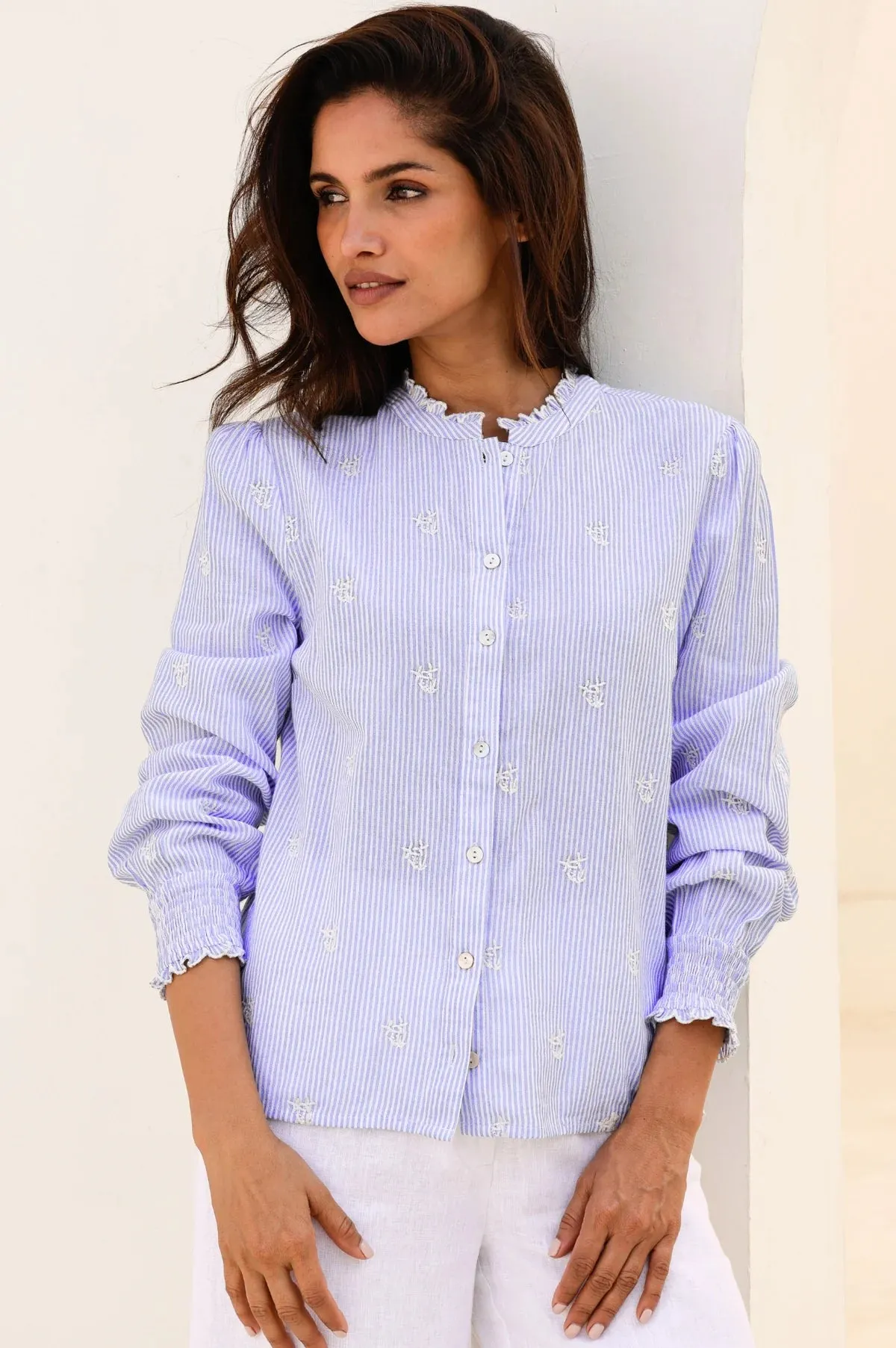Aspiga Womens Stripe Shirt - Blue/white