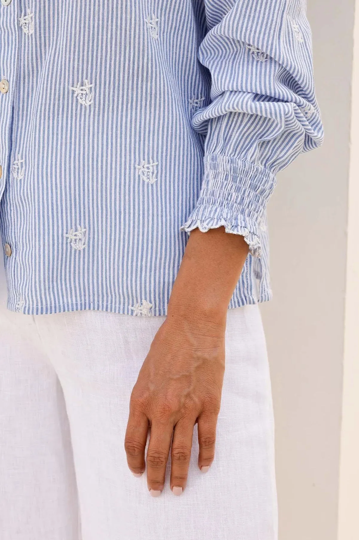 Aspiga Womens Stripe Shirt - Blue/white