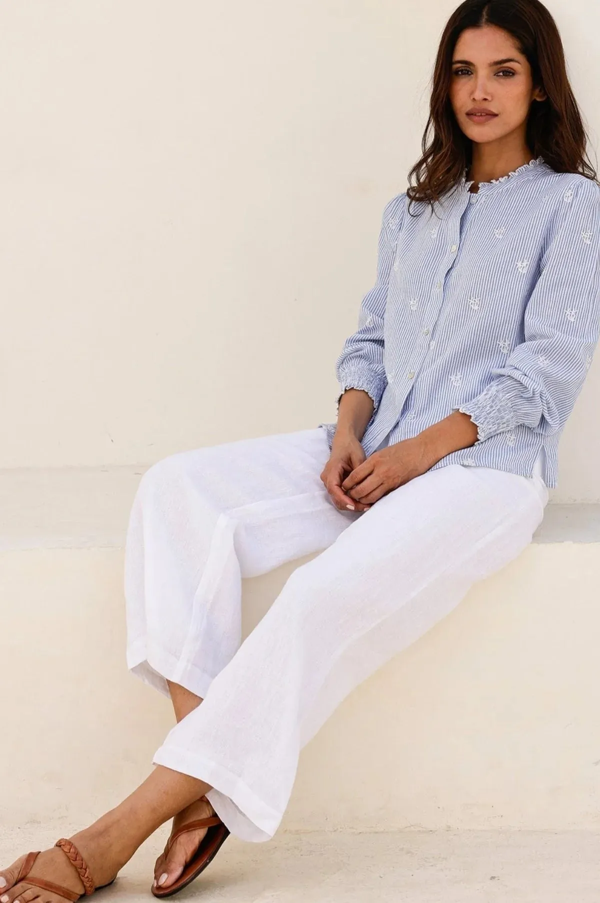Aspiga Womens Stripe Shirt - Blue/white