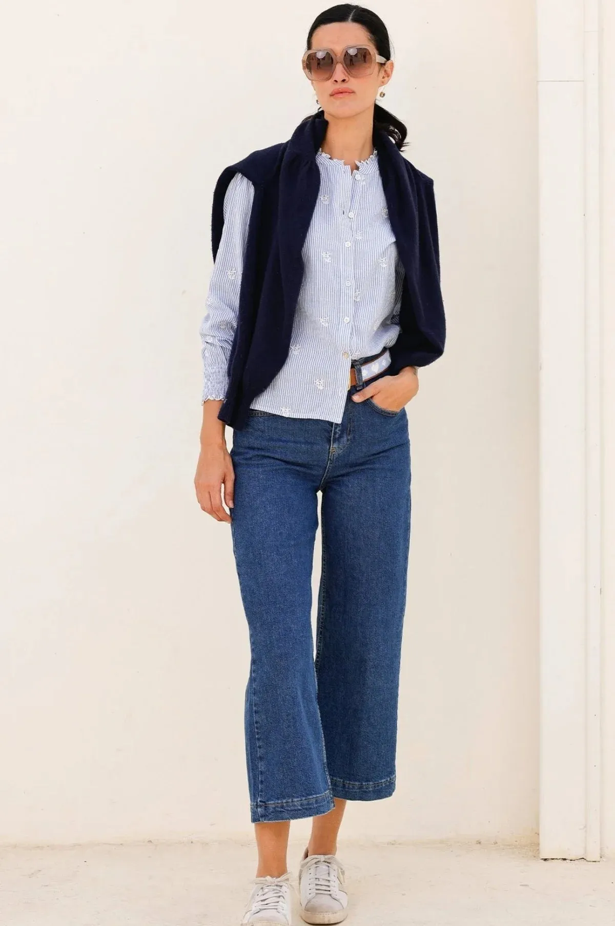 Aspiga Womens Stripe Shirt - Blue/white