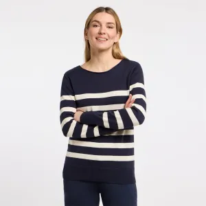 Barbara Lebek Womens Striped Pullover - Navy/white