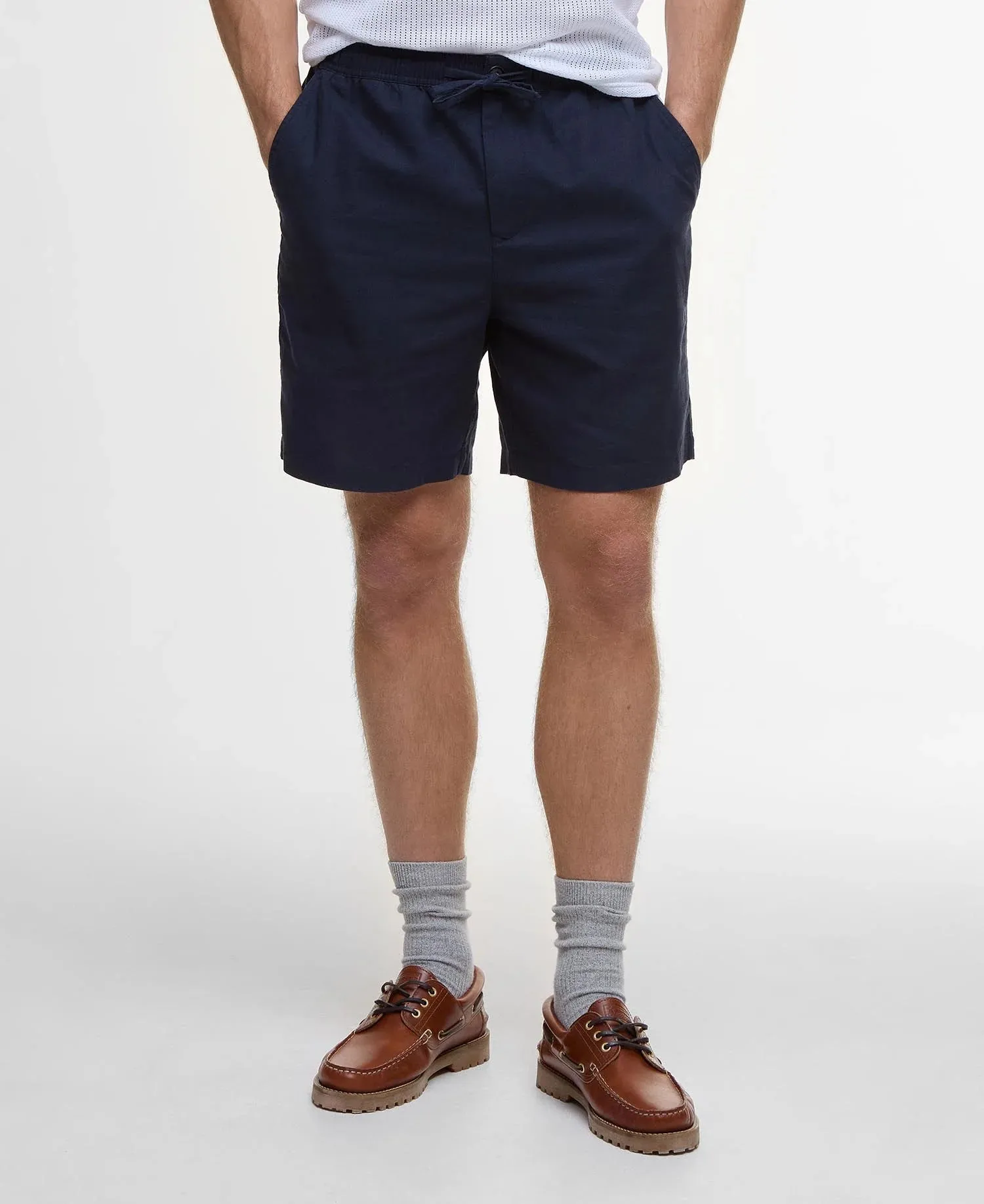 Barbour Mens Drayton Linen polo shirt - Blue, Mist or Navy