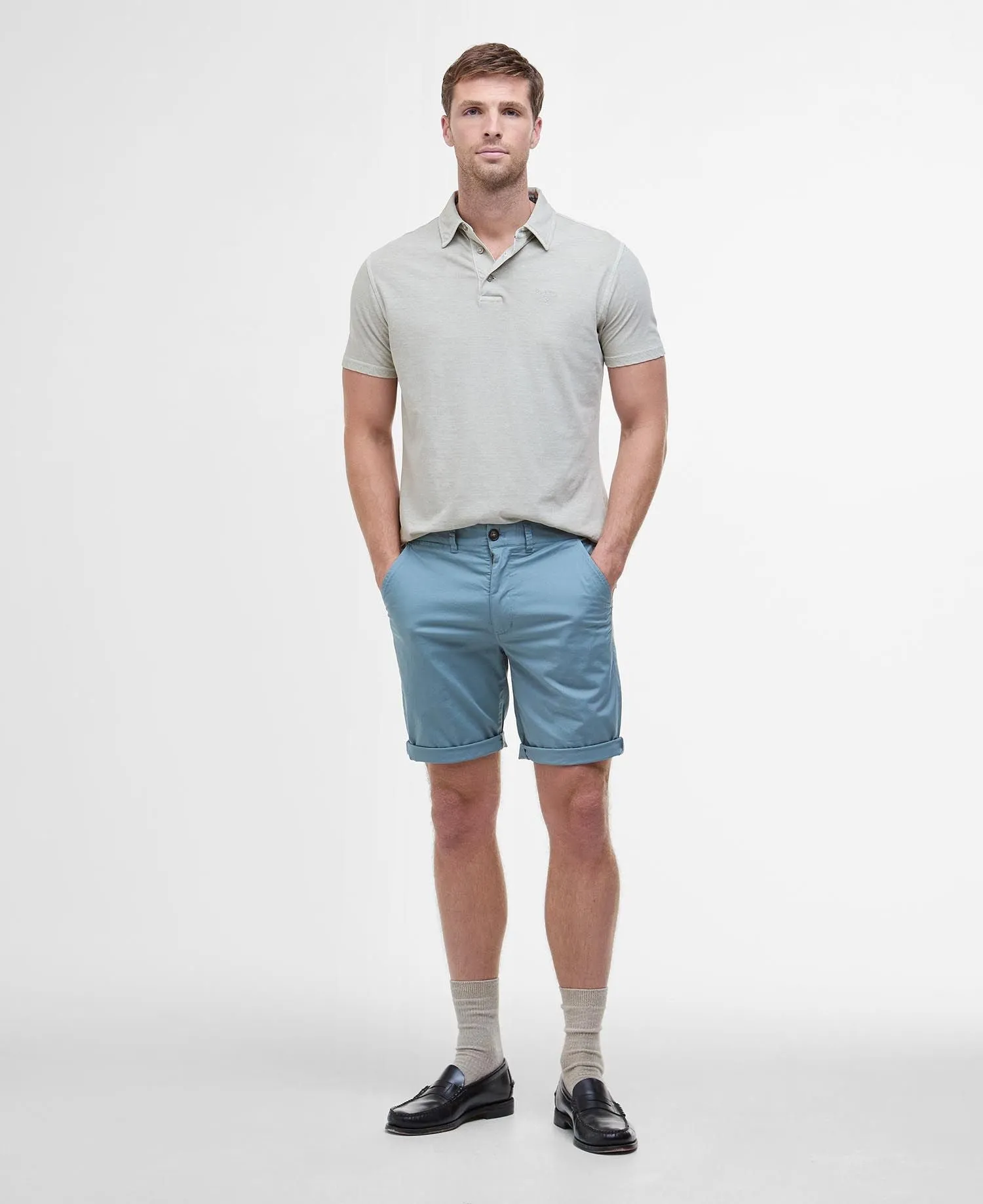 Barbour Mens Drayton Linen polo shirt - Blue, Mist or Navy