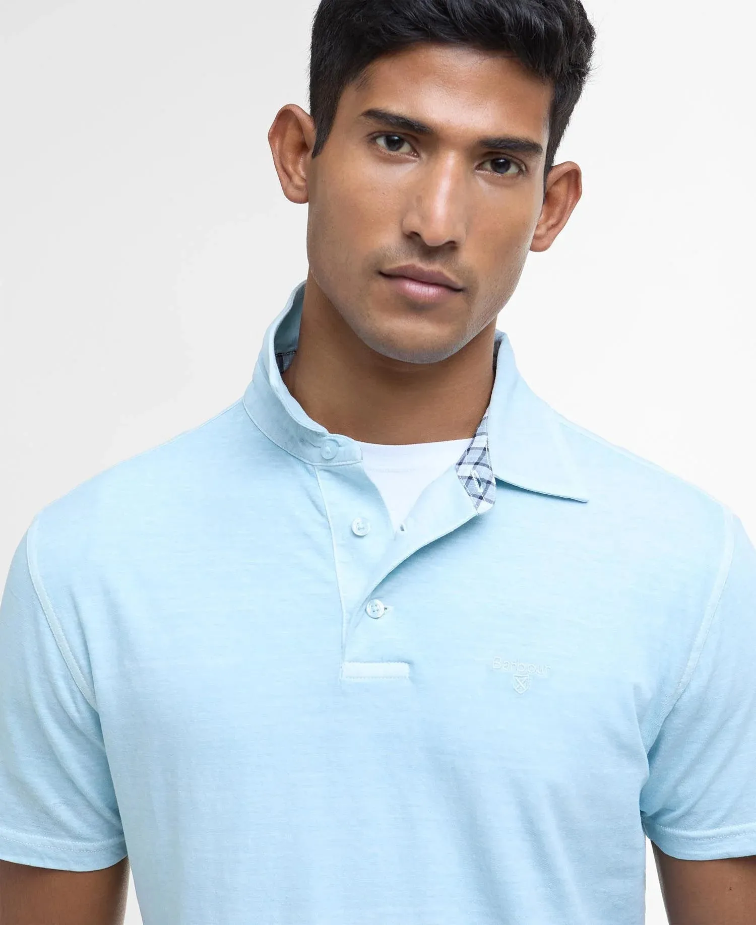 Barbour Mens Drayton Linen polo shirt - Blue, Mist or Navy