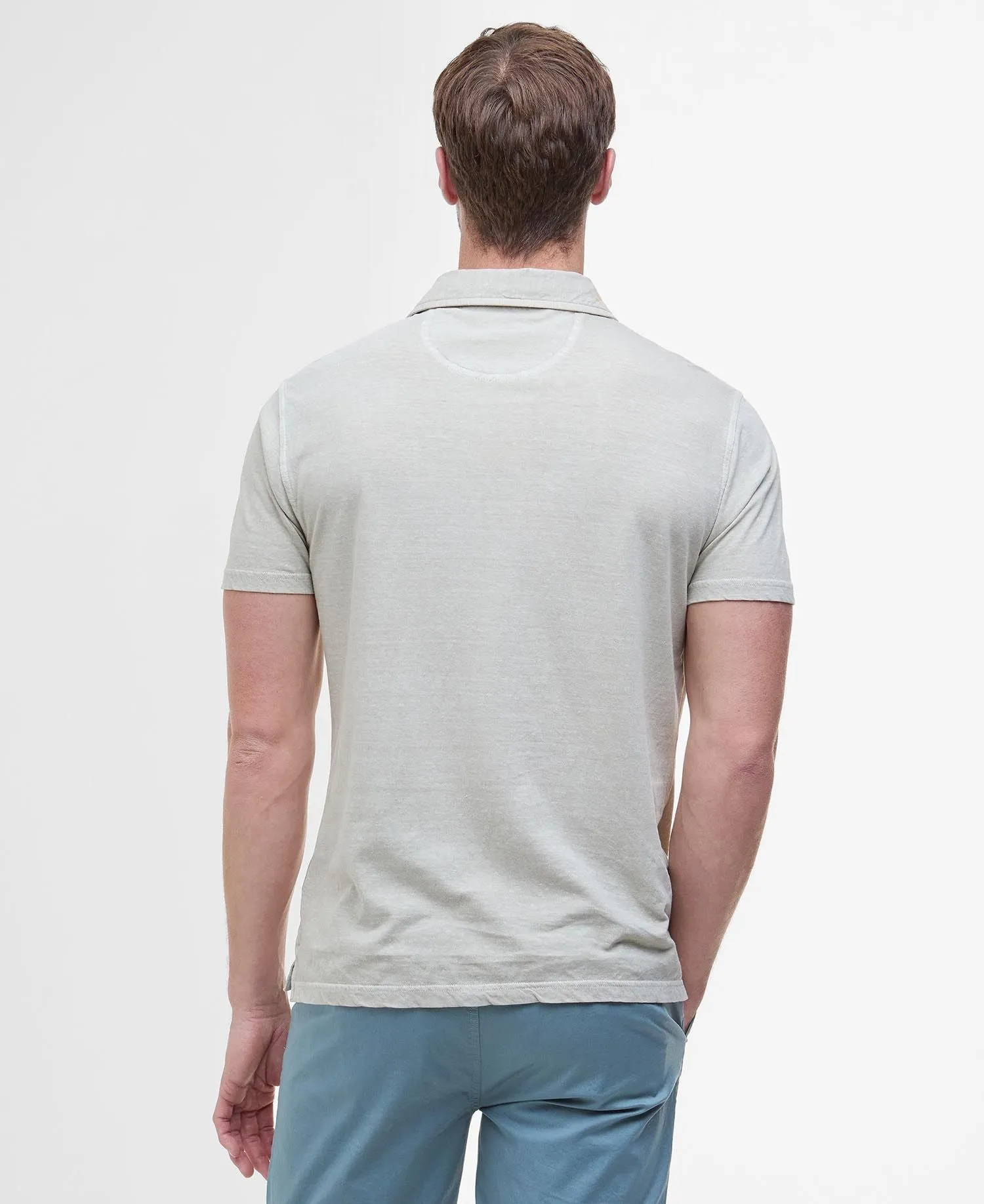 Barbour Mens Drayton Linen polo shirt - Blue, Mist or Navy