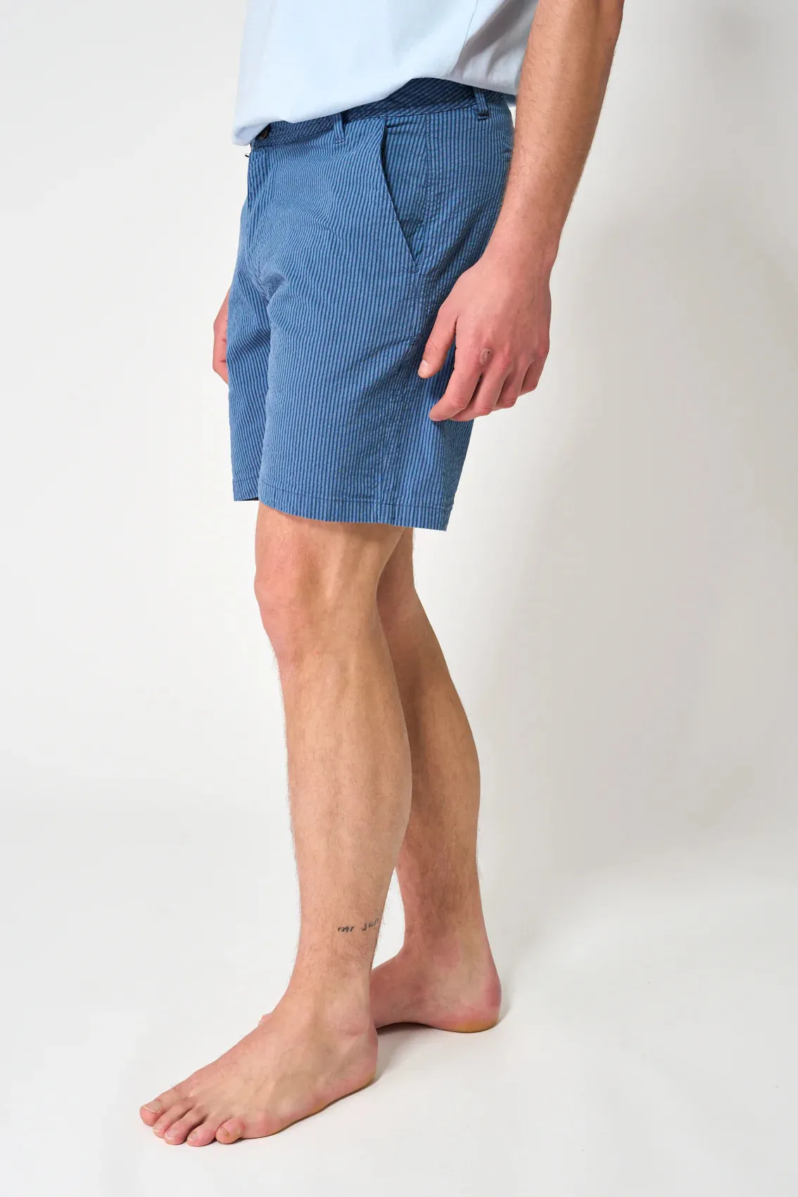 Batela Mens Seersucker short - Green or navy