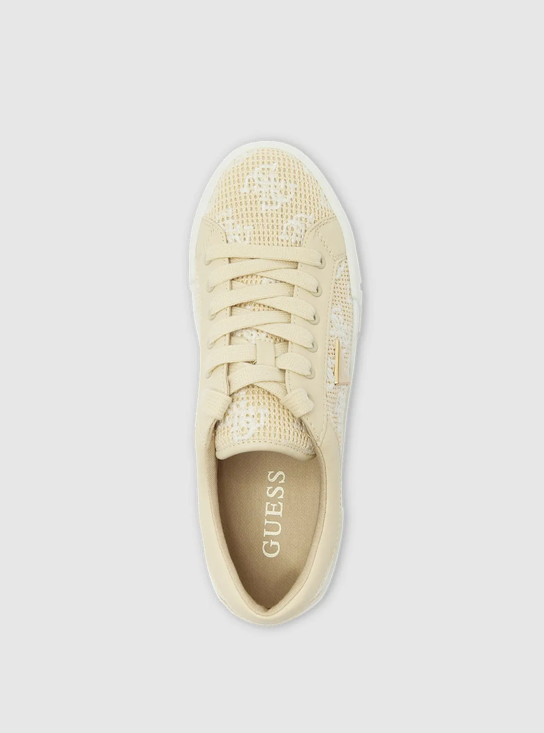 Beige Logo Chunky Lo-Top Sneakers Guess