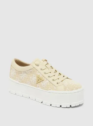 Beige Logo Chunky Lo-Top Sneakers Guess