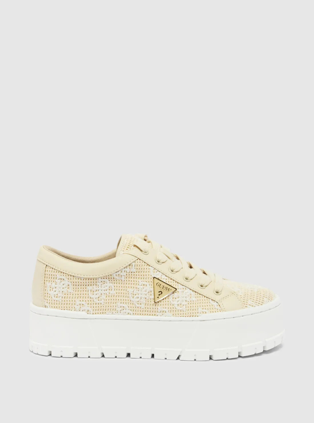 Beige Logo Chunky Lo-Top Sneakers Guess