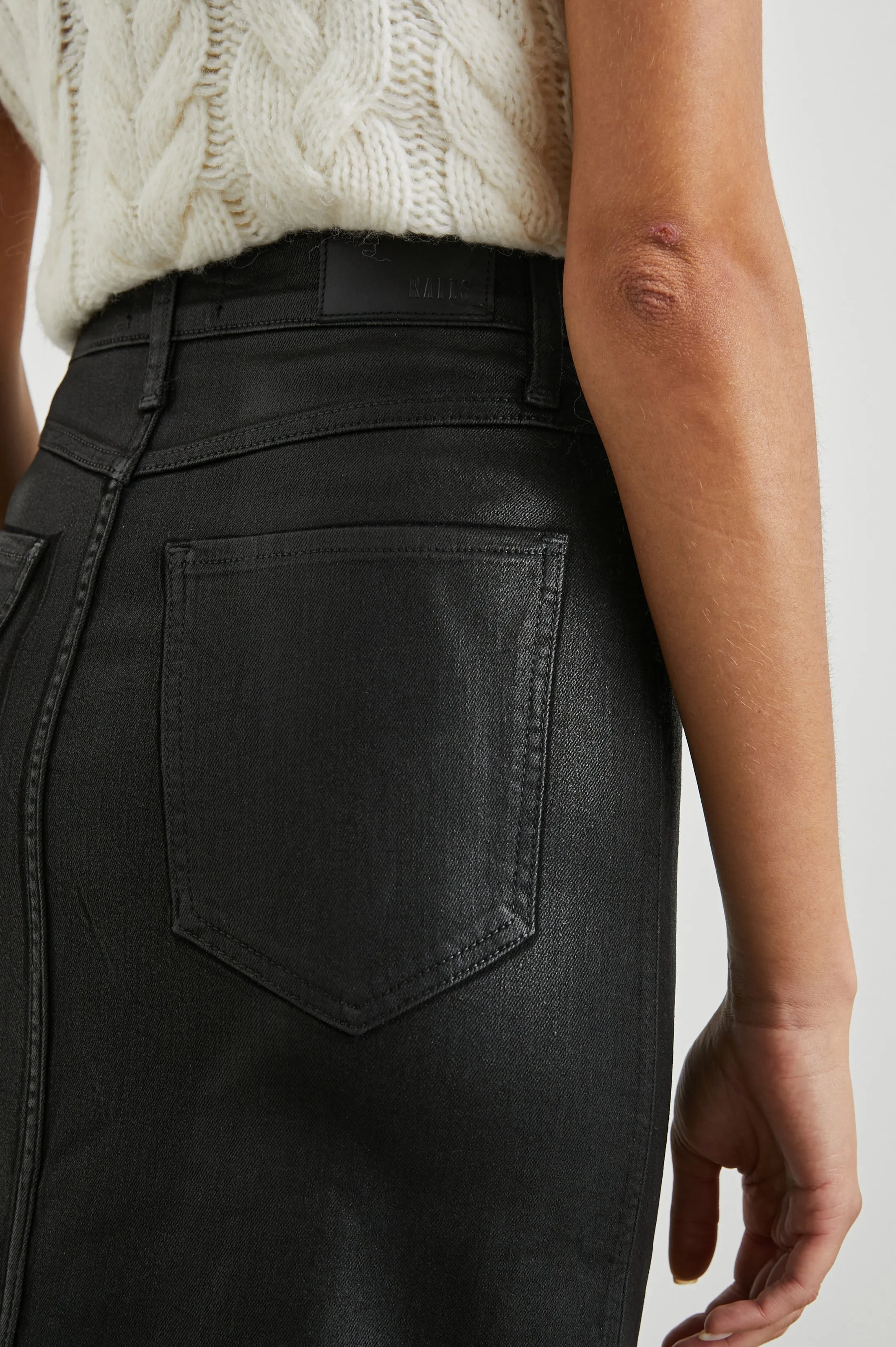BROADWAY SKIRT - COATED NOIR Rails