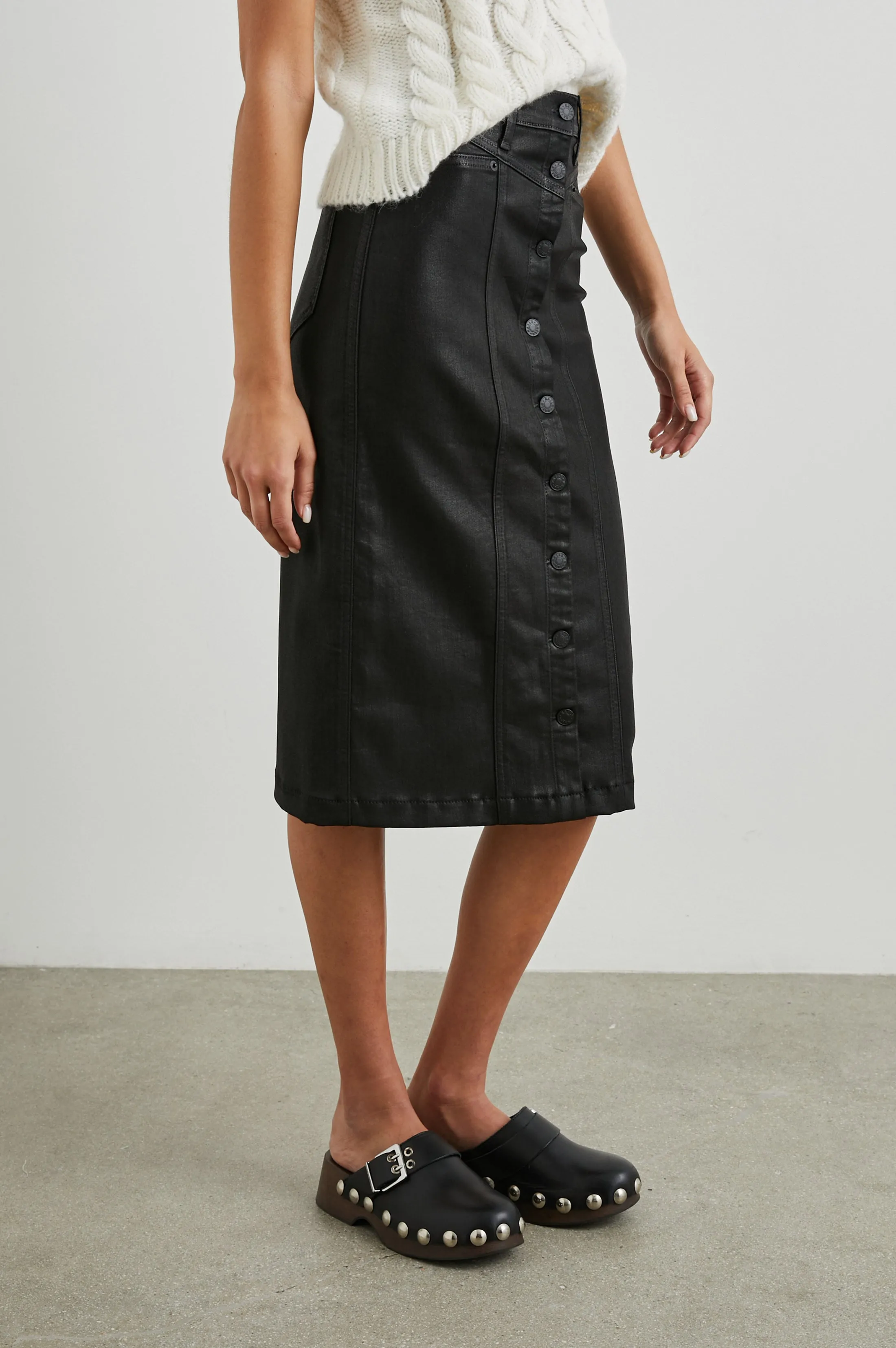 BROADWAY SKIRT - COATED NOIR Rails