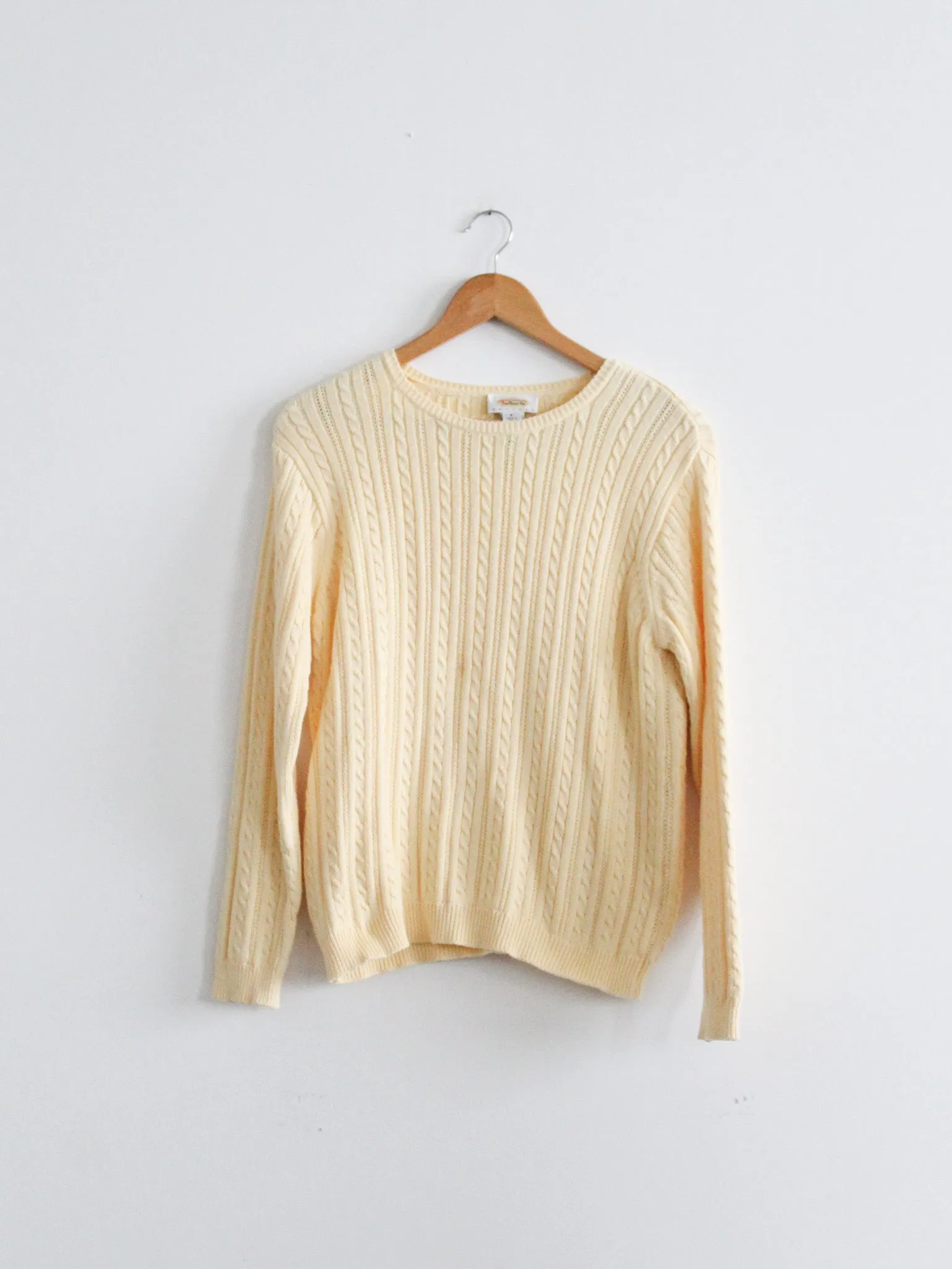 butter cable knit sweater 1919 Vintage