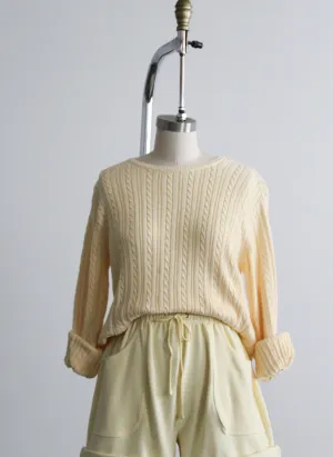 butter cable knit sweater 1919 Vintage