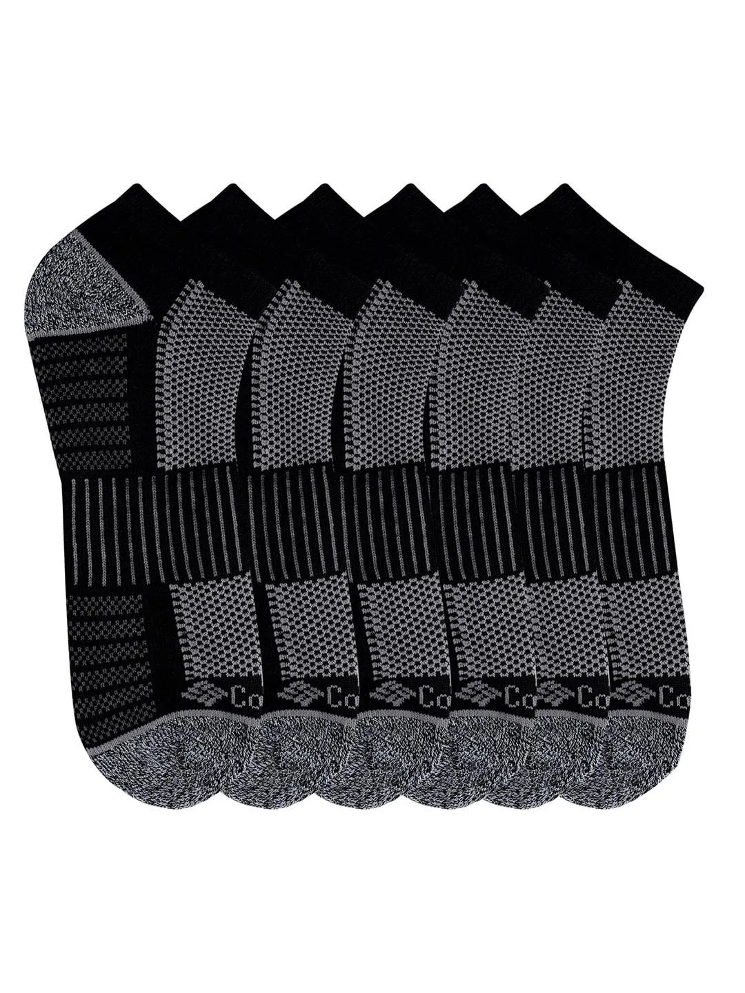 Columbia Men Black SOCKS MN 6P NS/PIQ FTBED (6 Pairs) (Non Returnable)