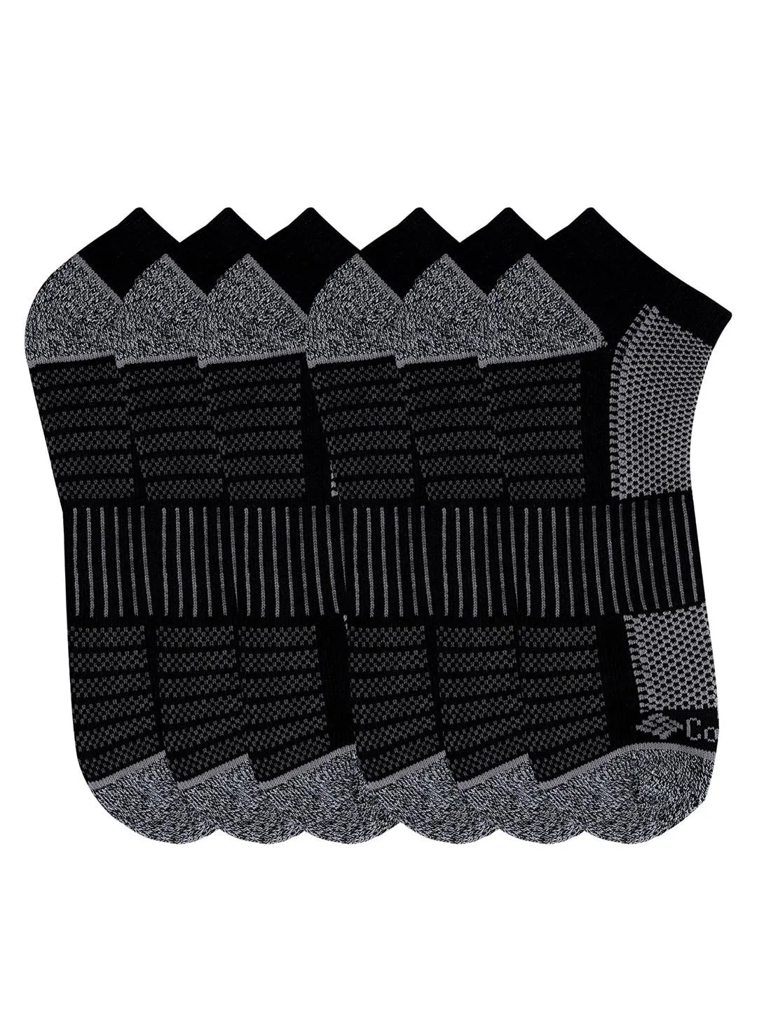 Columbia Men Black SOCKS MN 6P NS/PIQ FTBED (6 Pairs) (Non Returnable)
