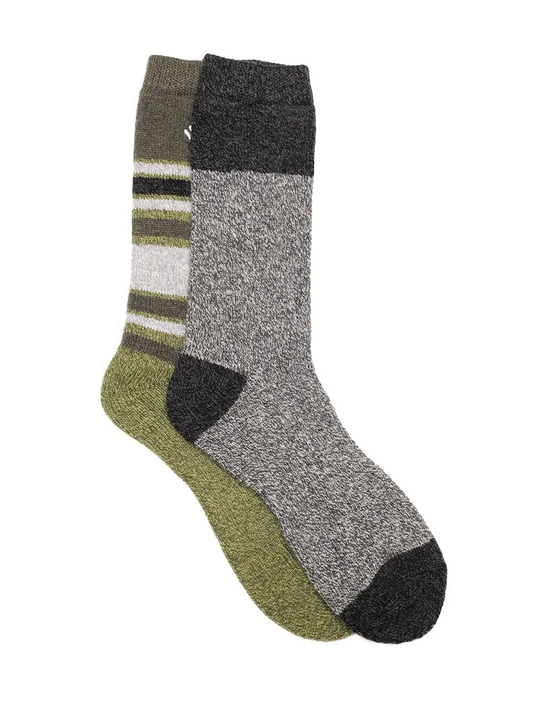 Columbia Men Grey Repreve Marl Stripe Wool Crew (2 Pairs) (Non Returnable)