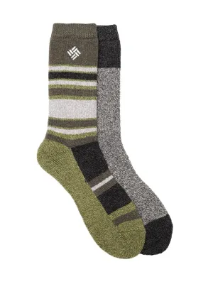 Columbia Men Grey Repreve Marl Stripe Wool Crew (2 Pairs) (Non Returnable)