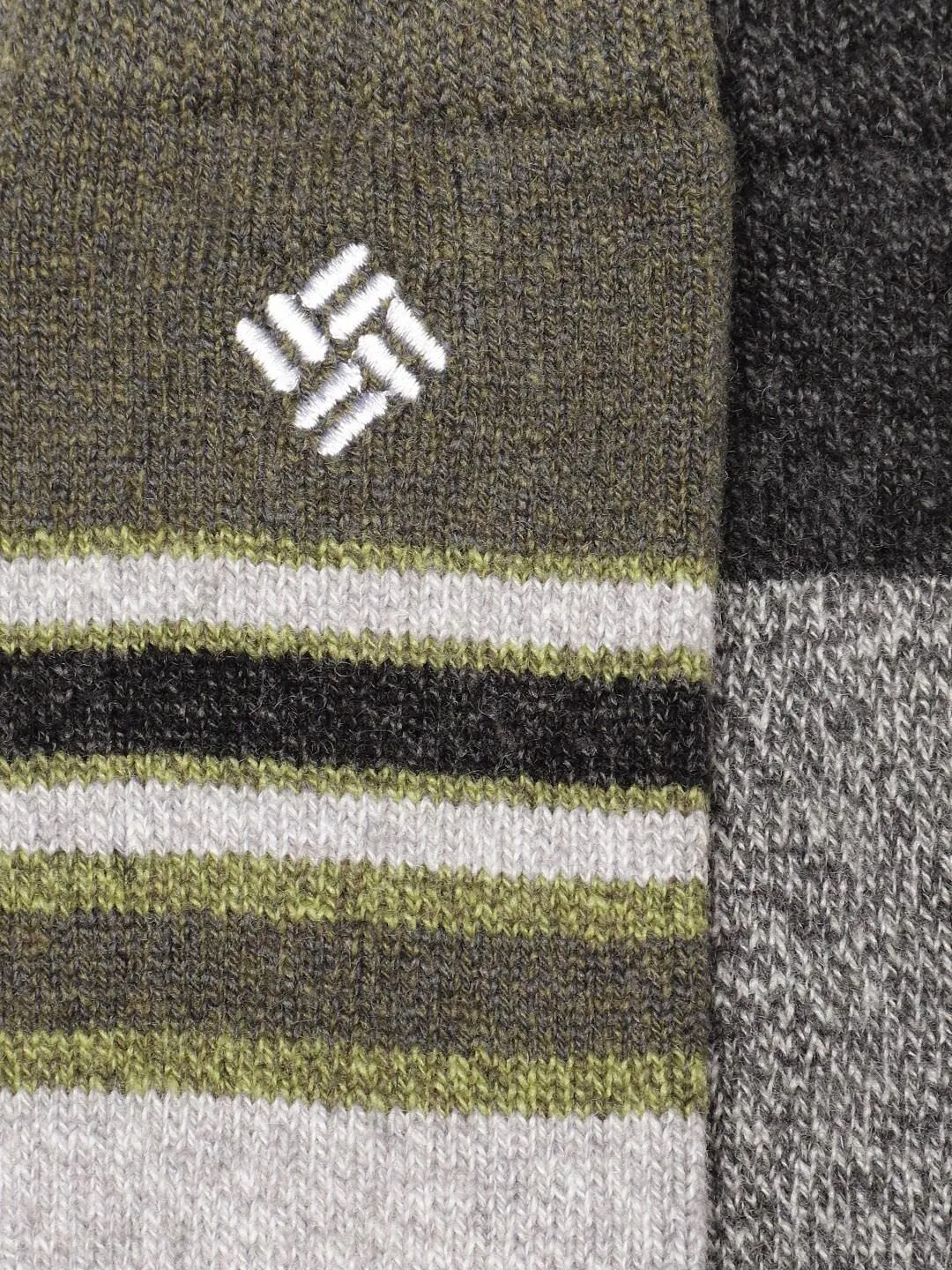 Columbia Men Grey Repreve Marl Stripe Wool Crew (2 Pairs) (Non Returnable)