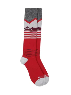 Columbia Unisex Red SOCKS UX 1P SKI OTC/LRG (1 Pair) (Non Returnable)