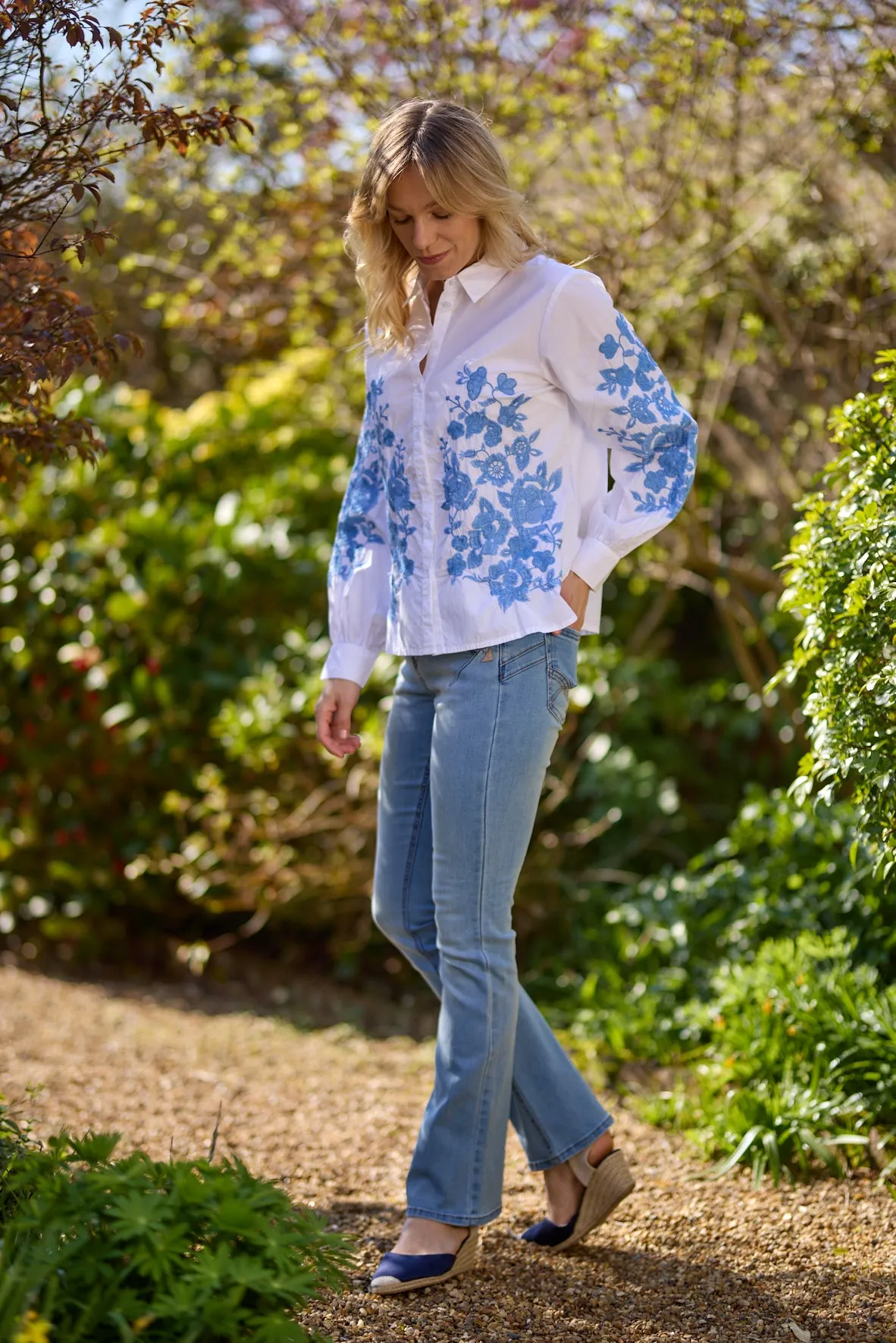Cream Womens Daisy Shirt - White
