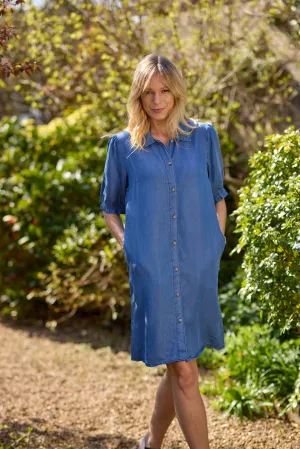 Cream Womens Molly Dress - Denim
