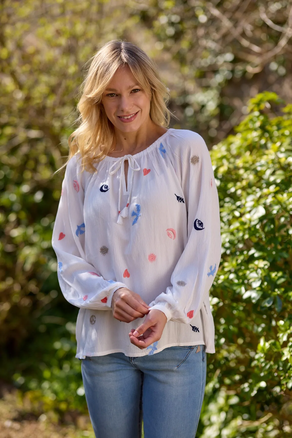 Cream Womens Ronja Blouse - White