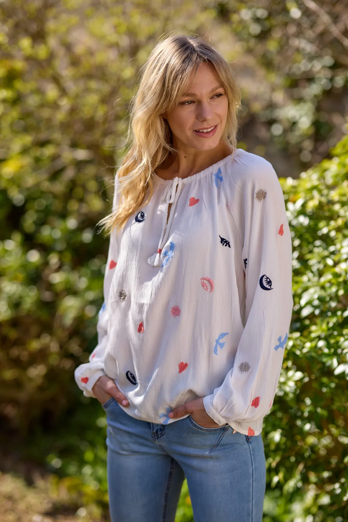 Cream Womens Ronja Blouse - White