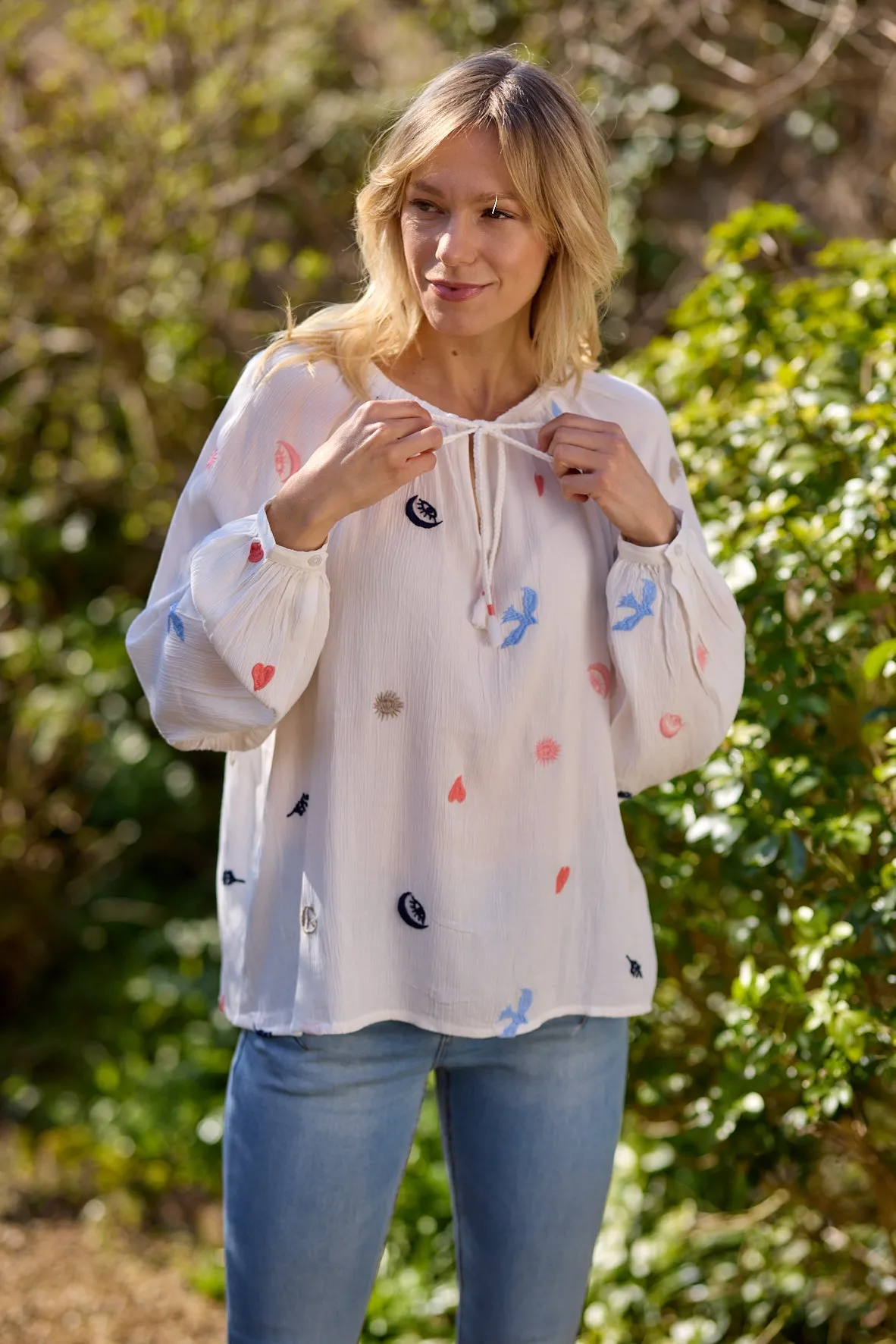 Cream Womens Ronja Blouse - White