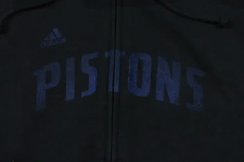 Detroit Pistons NBA Basketball Womens Adidas Full Zip Hoodie, Black