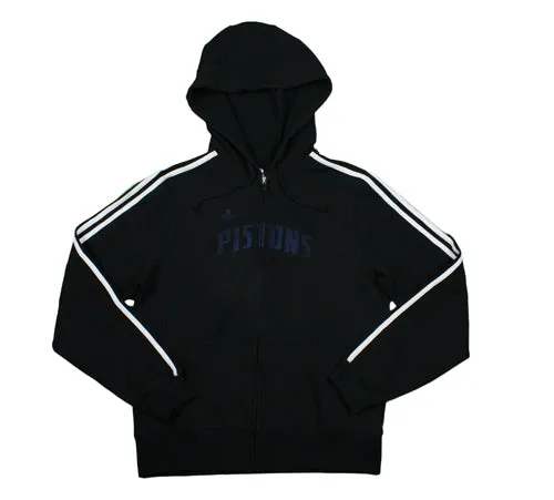 Detroit Pistons NBA Basketball Womens Adidas Full Zip Hoodie, Black