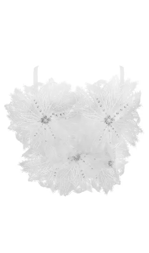 DIAMOND FEATHER CORSET TOP IN WHITE Gloria Lanvin