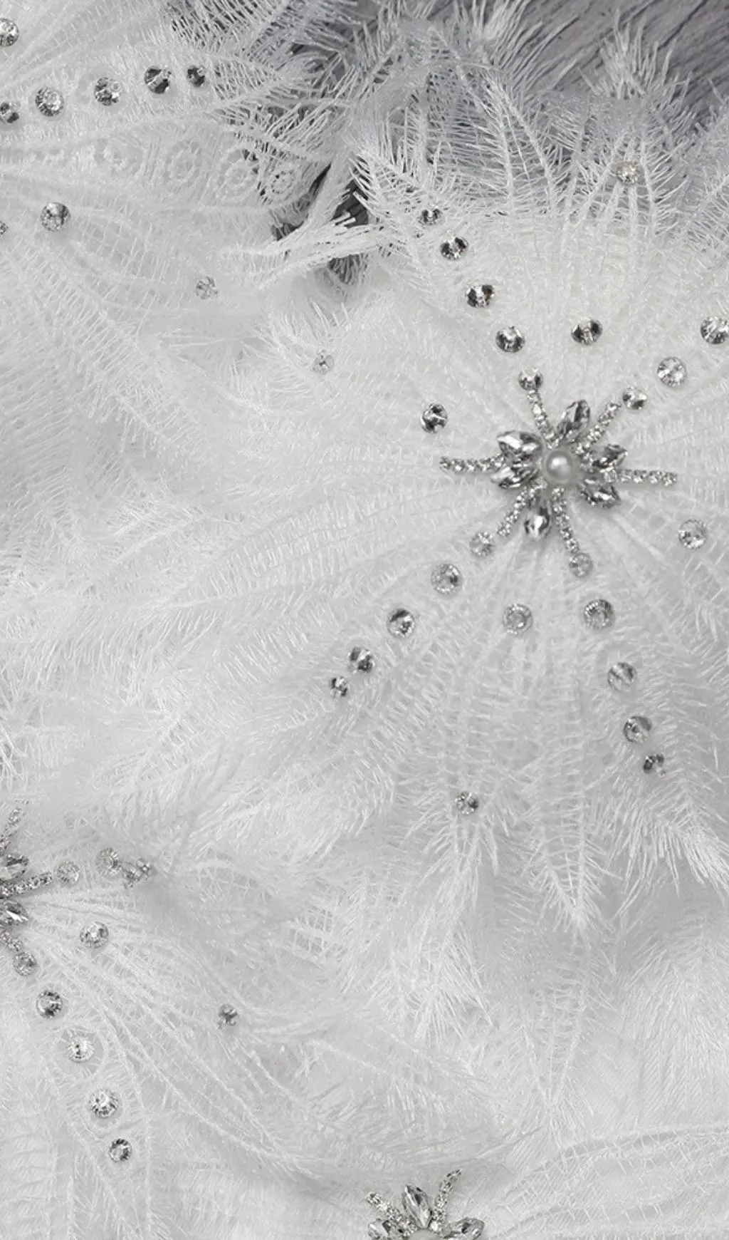 DIAMOND FEATHER CORSET TOP IN WHITE Gloria Lanvin