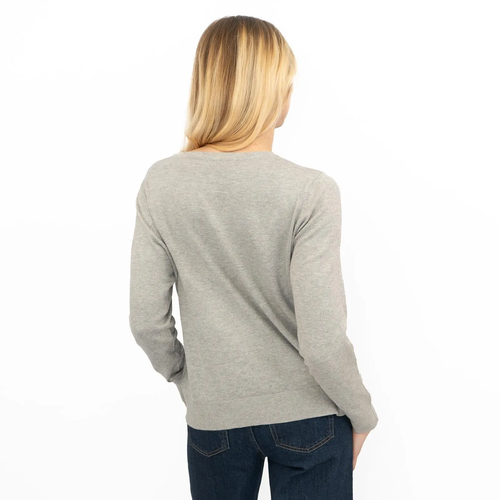Dorothy Perkins Womens Cardigan Crew Neck Button Up Grey