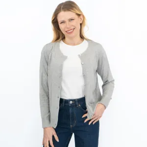 Dorothy Perkins Womens Cardigan Crew Neck Button Up Grey