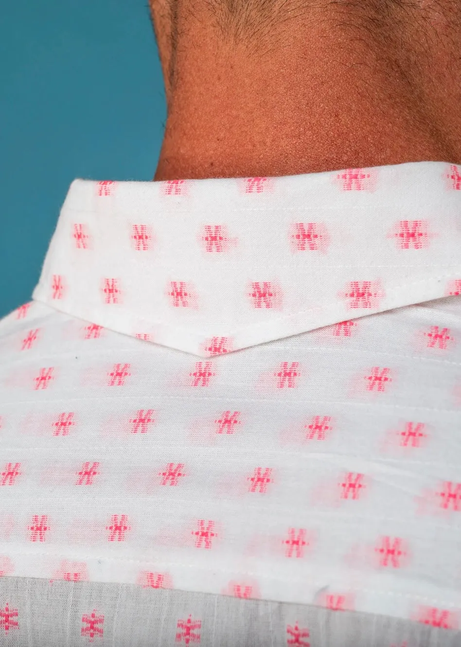Frangipani Mens Sunkissed shirt - White/pink