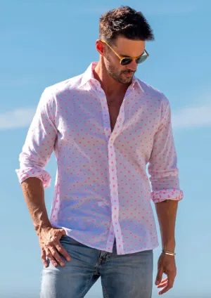 Frangipani Mens Sunkissed shirt - White/pink