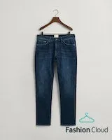 Gant Mens Slim Gant Jeans Dark Blue and Dark Blue Worn
