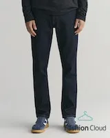Gant Mens Slim Gant Jeans Dark Blue and Dark Blue Worn