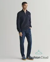 Gant Mens Slim Gant Jeans Dark Blue and Dark Blue Worn