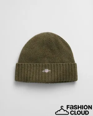 Gant Sheild wool beanie Juniper, Marine and Wine