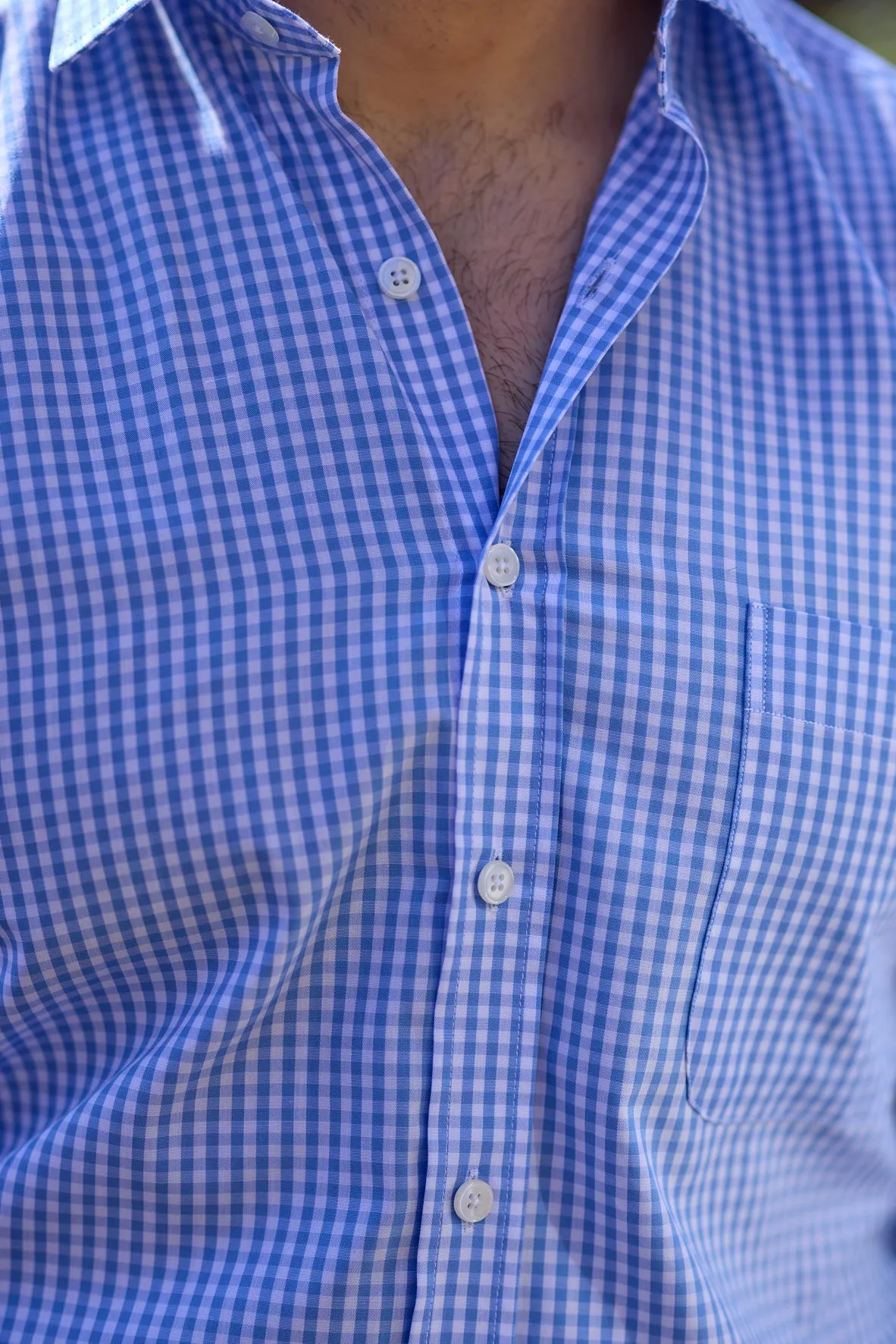 Gun Hill Mens Burn Classic shirt - Light blue check